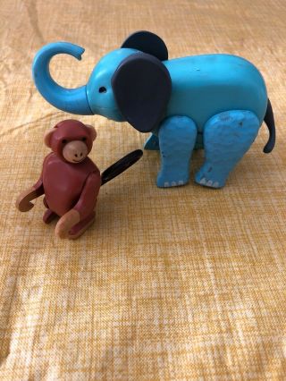 Vintage 1973 Fisher Price Little People Circus Train 991 Elephant Monkey