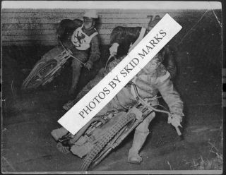Skid Marks.  Vintage Aub Lawson & Ken Le Breton Speedway 7x5 Photograph