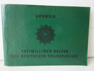Vintage Id Card Volunteer Helper Of The German People 
