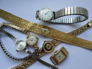 6 Vintage Ladies Wrist Watch Repair Spares Rotary Helvetia Services Cheminant