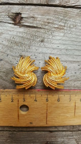 Vintage Monet Clip - On Earrings,  Gold Plated,  Costume Jewellery
