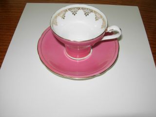 Vintage Aynsley Pink Tea Cup & Saucer English China Pink Gold Trim 5335