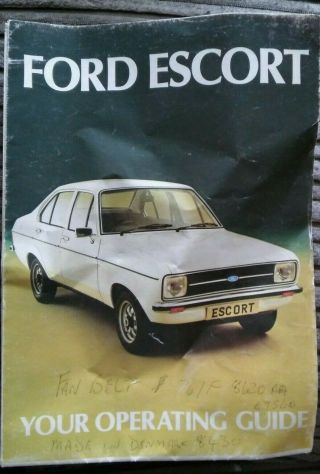 Ford Escort Your Operating Guide - Fold Out Leaflet Vintage
