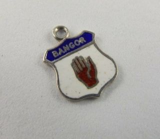 Bangor - Ireland - Vintage Silver Travel Shield Bracelet Charm.