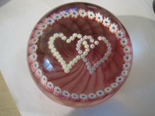 Vintage Caithness Millefiori Glass Paperweight Luckenbooth Pink