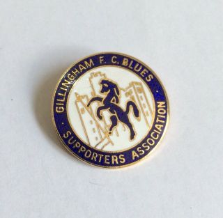 Old Gillingham Football Club Badge Fc Supporters Association Vintage Blues Pin