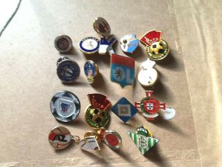 Vintage European Football Badges 18 In Total