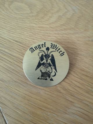 Vintage Metal Band Angel Witch Large Metal Promo Pin Badge Circa 70s /80s