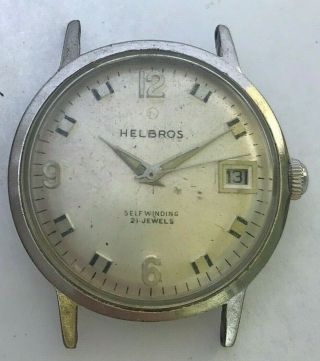 Vintage Helbros Swiss Automatic Mens Watch With Date,  Cal.  752