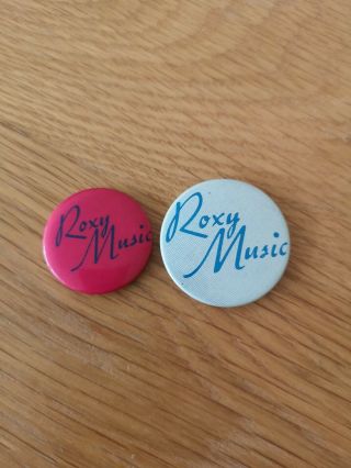 Vintage Roxy Music 2 Metal Promo Pin Badges Circa 1980s