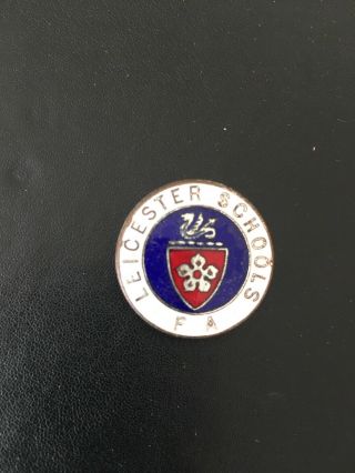 Vintage Football Badge Leicester Schools F.  A.  Maker Usher Gilt Buttonhole Wow