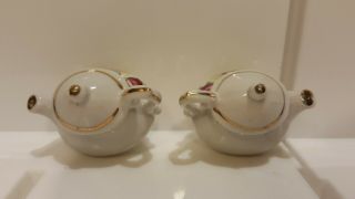 Vintage Miniature Battleship Texas Floral Tea Pot SALT and PEPPER SHAKERS Japan 5