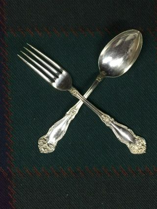 Vintage Wm.  Rogers & Son Aa - Silverplate - Place Fork & Spoon - Arbutus1908