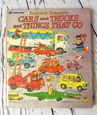 Richard Scarry’s Cars And Trucks And Things That Go Vintage Hardcover Book 1975