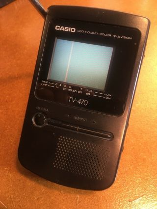 Vintage Casio Tv - 470 Lcd Pocket Color Analog Television Portable Vhf Uhf