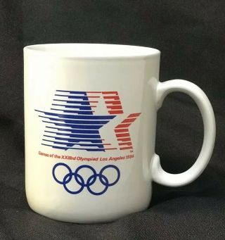 Olympics 1984 Los Angeles Olympic Coffee Cup Mug Papel Stars Vintage Memorabilia
