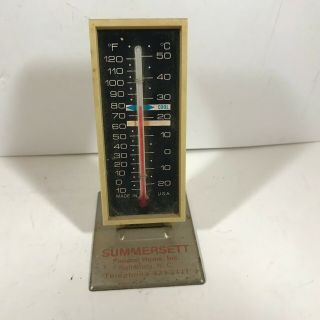 Vintage Advertising Desk Thermometer Summersett Funeral Home Salisbury Nc