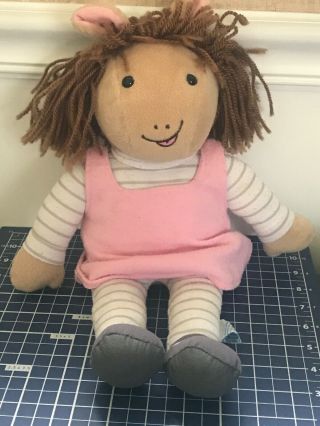 Arthur Dw Sister In Pink Outfit 10 " Plush Stuffed Toy Vintage 1996 Eden Pbs Kids