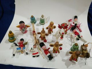 Vintage Wooden Christmas Tree Ornaments