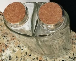 Vintage Pair Ann’s House Of Nuts Half Round Glass Jars For Nuts Seeds Pasta Rice