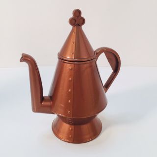 Vintage Plastic Toy Kettle/tea Pot - Copper Colored - 6.  5”