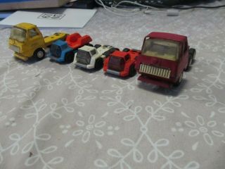 5 Vintage Tonka Toy Trucks - 3 Pressed Steel Trucks - 2 Mini Plastic Trucks