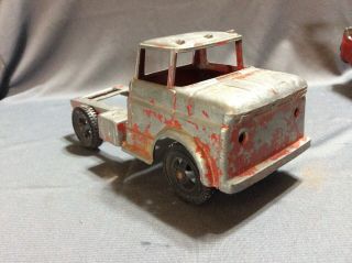 Vintage Metal Toy Truck 7.  5” Long Mid Century Steel Brand Unknown