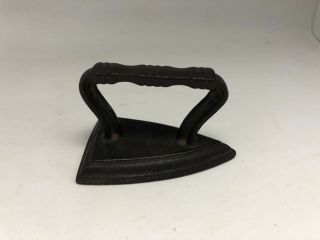 Vintage Miniature Cast Iron Handpainted Black Sad Iron (sadiron)