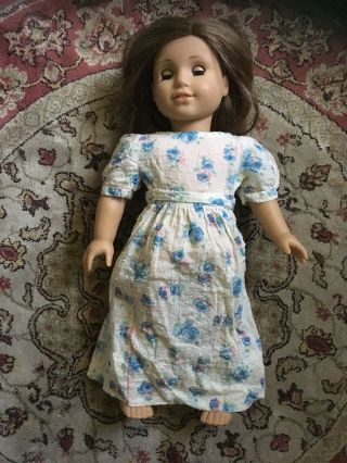 18 Inch American Girl Doll Handmade Hand Sewn Vintage Blue Rosebud Dress Only