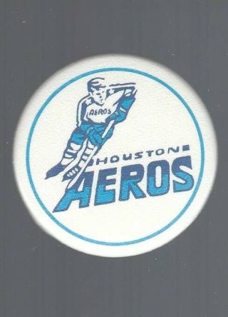 Vintage Houston Aeros Logo,  Wha Hockey Pin / Button (2 3/16  Diameter)
