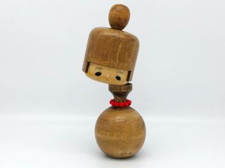 8.  4 Inch Japanese Vintage Wooden Sosaku Kokeshi Doll