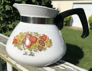 Vintage Corning Ware Spice O’ Life Le Th’e Teapot Coffee Pot 6 - Cup P - 104 Ss Lid