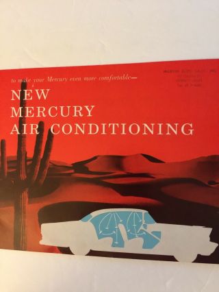 Vintage 1955 Mercury Air Conditioning Auto Brochure