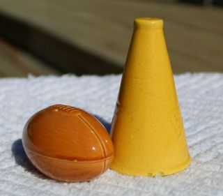 Vintage Go - With Cheer Leading Cone And Football Salt And Pepper Shakers