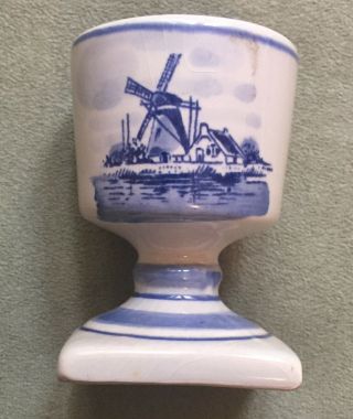 Vintage Holland Delfts Blauw Goblet - Hand Painted - Made In Holland