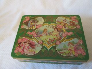 Vintage Victorian Ladies Tin - Made In England - Collectible