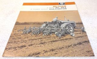 Vintage 1967 Oliver Tractor 364 4 Row Cultivators Brochure