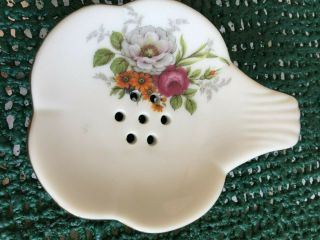 Vintage Porcelain Tea Strainer/ Infuser Floral Design Hand Painted