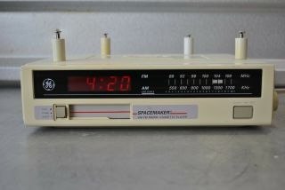 Vintage Ge Spacemaker Am/fm Clock Radio Cassette Player 7 - 4260a Under Cabinet