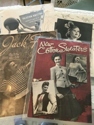 4 Vintage Knitting Pattern Books From The 40s And 50s
