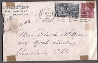Vintage Photograph 1926 Special Delivery Motorcycle Stamp Letter Oklahoma Photo