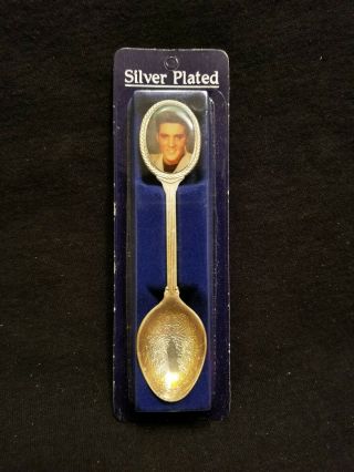 Vintage Silver Plated Souvenir Collector Spoon With Picture Of Elvis Presley