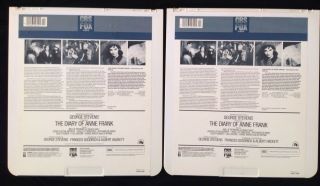 Vintage 1982 THE DIARY OF ANNE FRANK CED RCA SelectaVision Videodiscs Part 1 & 2 2