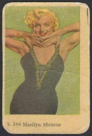 Marilyn Monroe - 1957 Vintage Swedish S Set Movie Star Gum Card S.  246