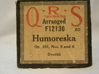 Vintage Q.  R.  S.  Player Piano Word Roll F12130 Humoreska / Dvorak