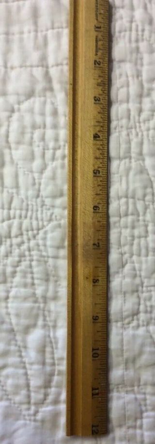 Vintage Westcott 12 Inch Ruler,  Wooden With Metal Edge,  Made In The Usa