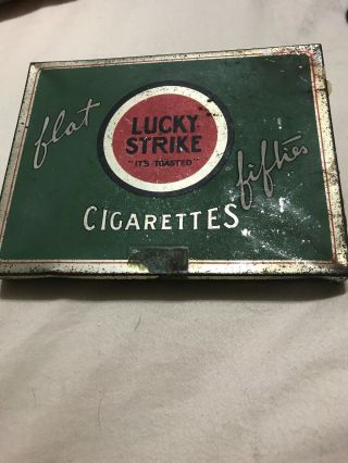 Vintage Lucky Strike Pocket Cigarette Tobacco Tin.  See Pictures
