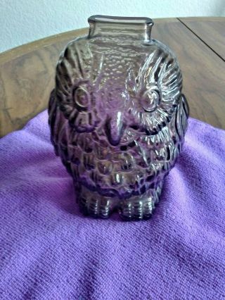 Vintage Glass Banks Smoke Glass Wise Old Owl