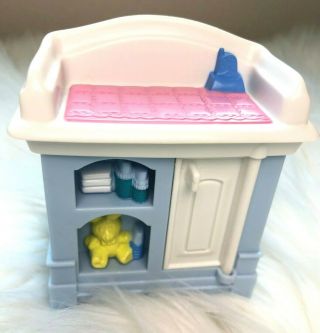 Vtg 1993 Fisher Price Loving Family Dollhouse Changing Table Furniture Miniature