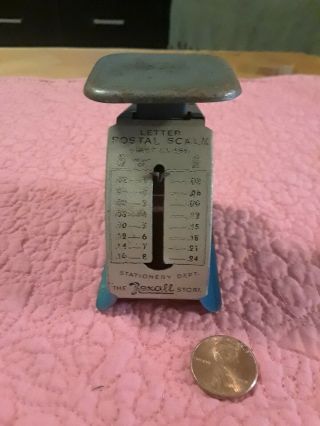 Vintage Letter Postal Scale First Class Local & Air Mail By The Rexall Store